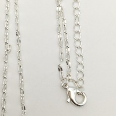 Silver Tone Pave CZ Heart Specialty Chain Necklace Adjustable 18-21” #15