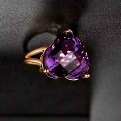 Heart Simulated Amethyst Women’s Gorgeous Wedding Ring In 14K Yellow Gold Plated