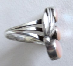 NAVAJO SOUTHWEST STERLING RING w MOP, SIZE 6.75, 1.02 INCH WIDE, 6 GRAMS, SIGNED