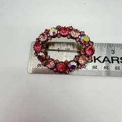 Vintage Rhinestone Brooch & Earrings Set Pink AB Crystal Cupcake Setting