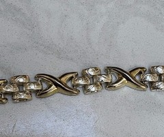 Vintage 925 Sterling Italy Link X Bracelet 7 Inches