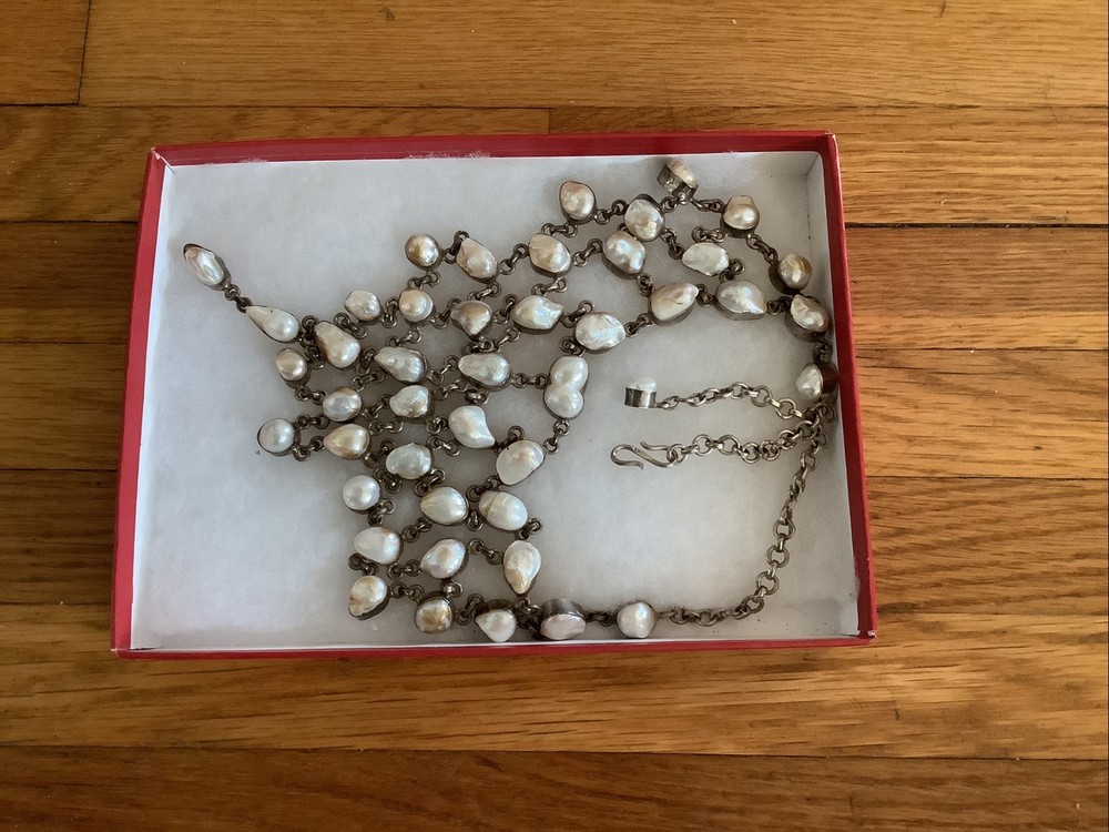 Vintage Natural Pearl Bib Necklace