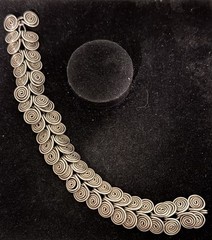 Vintage 800 Silver 7.5” Coil Swirls Handmade Hook Clasp Bracelet
