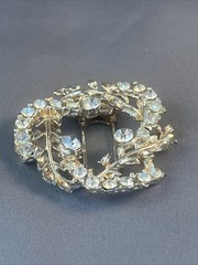 Vintage Fur Clip Sparkling Rhinestone & Gold Tone Clip Art Deco Fashion
