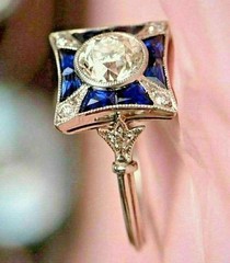 Art Deco Vintage Style 2.9Ct Lab-Grown Diamond Engagement 14K White Gold FN Ring