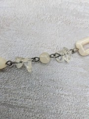 Long 42 inch Artisan Made Necklace Quartz Citrine Stones Gold And Silver Tone