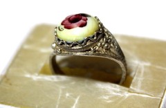 Vintage Russian Hand Painted Enamel Rings 3 Variation Finift Technique #85,86,90