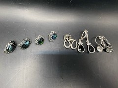Earrings vintage stud post pierced earrings. stones, turtle. 24 pair. untested.