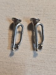 Sterling Silver Trumpet Horn Charm Pendant Lot Of 2 Charms