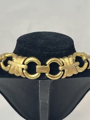 Vintage Gold Tone Anne Cline Statement Link Necklace