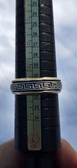 Vintage Men’s 925 Sterling Silver Greek Key Fidget Spinner Band Ring US Size 14