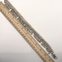 Vintage BB 925 Sterling Silver Tribal Dangle Anklet 41g 11.25”