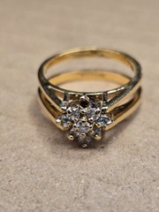 Vintage 14 K GE Gold Plated Set Cubic Zirconia And Ruby REBERSIBLE Ring – 9.25