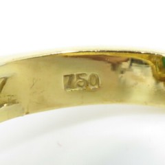 NYJEWEL 18k Yellow Gold Jadeite Jade & Diamonds Ring
