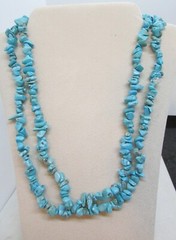VINTAGE SOUTHWEST N A 2 STRAND TURQUOISE NUGGET NECKLACE–PRICE REDUCED—