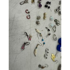 Vintage Estate Gold Silver Tone Clip On Hoop Stud Dangle Drop Earring Lot of 64