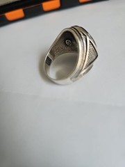 925 Sterling Silver Vintage Real Black Onyx Signet Ring Size 11.25