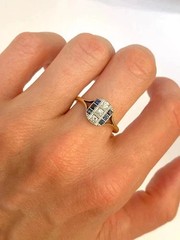 Art Deco Vintage Style Lab Created Diamond 14K White Gold Finish Engagement Ring
