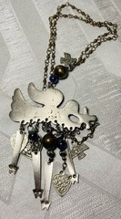 Vintage Southwestern Style Necklace Large Pendant Dangle Charms Boho Tribal 24”