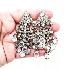 JULIANA Delizza & Elster Bezel Set Crystal Bib Necklace Earrings Vintage Jewelry