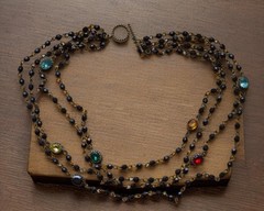 Antique Victorian Religious Multi Strand Drape Necklace Togggle Clasp Beautiful