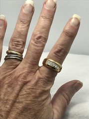 Vintage 18KT GE Gold Plated & Rhinestones in Bold Look Ring varied sizes
