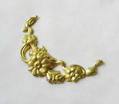 50pcs Flower Vine Brass Plant Filigree Stampings 40x23mm DIY Jewelry Findings