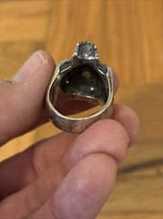 Vintage Silver Cast Skull Biker Ring Size 9 READ DESC FREE SHIPPING