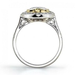 Art Deco Antique 5.30 Ct Canary Diamond Vintage Ring 925 Sterling Silver