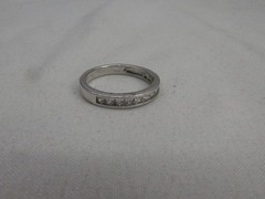 Sterling Silver Cubic Zirconia Half Eternity Channel Style Ring Sz 7.25 #153