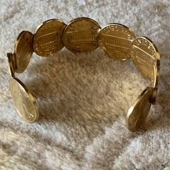 Vintage American Pennies Penny Cuff Bracelet 1970s, 2.25″ Diameter