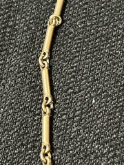 Antique Gold Tone Filigree Hand Painted Rose Faux Pearl Pendant Necklace 14”