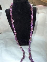 vintage Beautiful stone pendant necklace purples irregular stones 15″