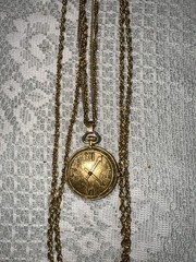 VTG Florenza Signed Pocket Watch Locket Pendant Multi Chain Necklace