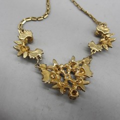 Vintage Rhinestone Necklace Pastel Fruit Salad Dainty Choker Collar 15 Inch