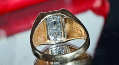 14k yellow gold ring 0.33ct natural diamond size 10 vintage handmade 7.35gr