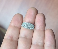 2.30ct. Platinum Vintage Filigree Engagement Ring Natural Old Euro Cut 1920’s