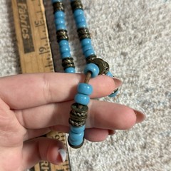 Vintage Women’s Native American Necklaces 3 Piece 10.5″ Glass Bead Leather