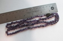 26in VINTAGE CHINESE EXPORT AMETHYST BEAD NECKLACE STERLING SILVER FLOWER CLASP