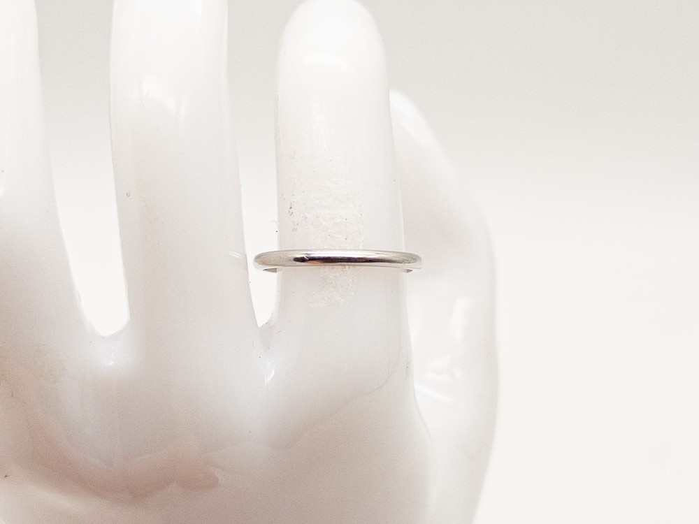 Antique 1964 Tiffany & Co 2mm Platinum Wedding Band Ring SIGNED 3g