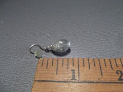 1 Pair Old Dangle Drop Cracked White Glass Pear Shape .75″in Earrings