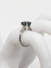 Vintage 1950s $12,000 5.50ct Natural Blue Green Sapphire Diamond Platinum Ring