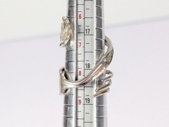 Vtg Silver-Plated William Rogers Oneida Fork Ring Floral Full Bypass Wrap Ring
