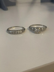 Vintage Style Bridal Ring Set 2.3Ct Round Cut Lab Created Diamond 925 Silver