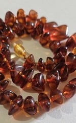 Vintage Natural Baltic Amber Graduated Knotted Bead Necklace 20″