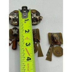 Vintage Marjorie Baer MB SF Baer SF Mixed Metal Clip On Earrings Lot 3 Pairs