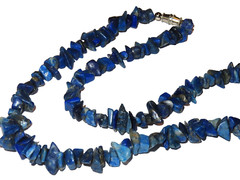 Lapis Lazuli Gemstone Chip & Drop Boho Necklace 18 inch 74grams