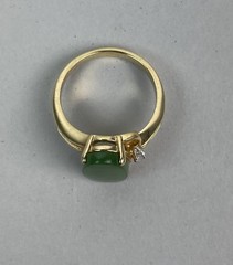 Vintage 70s 18kt HGE Gold Plate Aventurine Cocktail Ring 8.75