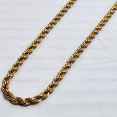 Vintage Sweet 14K Gold Overlay Rope Chain Necklace Bracelet Set 23” Signed