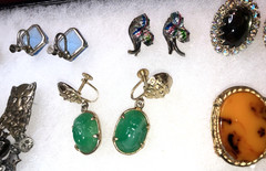 LOT OF 14 PAIRS OF VINTAGE ASSORTED STERL & Signed JEWELRY EARRINGS ALL WEARABLE